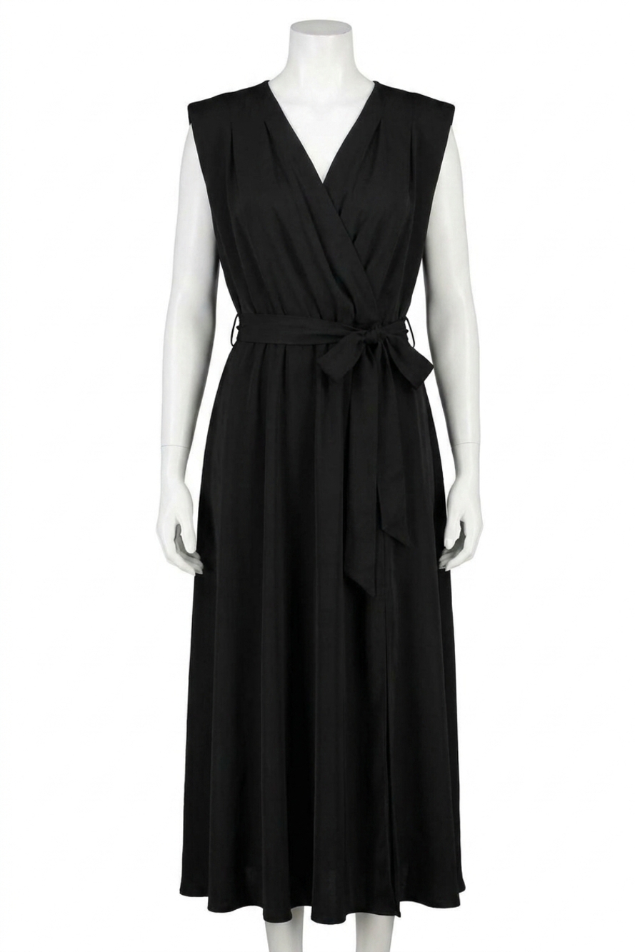 NEW BISHOP + YOUNG women's aeries wrap dress in black